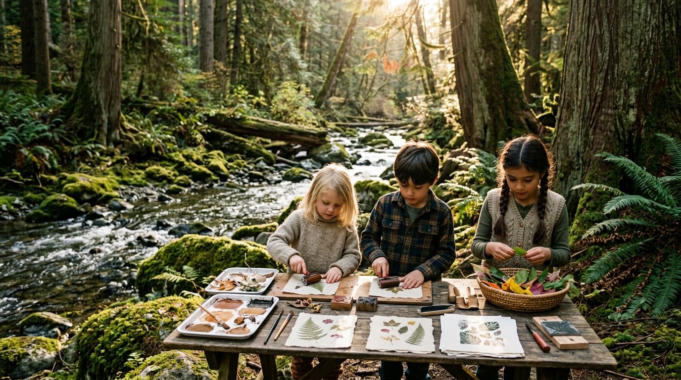 HIWA Camp Forest Stream Art Making